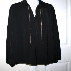 Michael Kors NWT Black ladies top with gold accents Size L